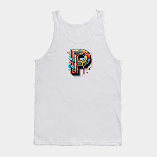 Letter P design graffity style Tank Top